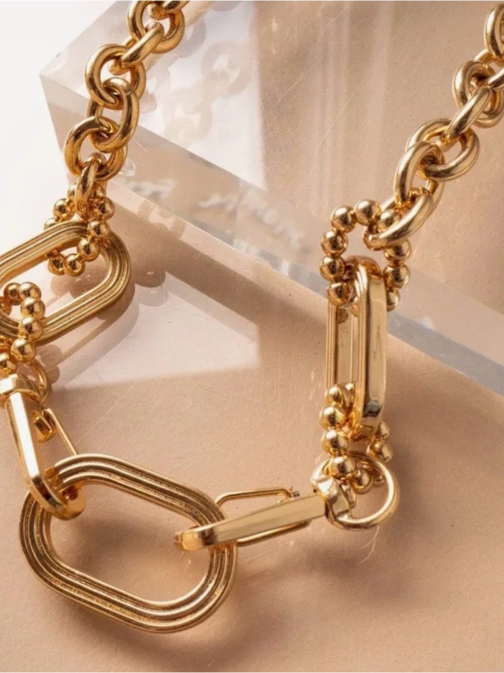 LUV AJ Coronado Gold-Link Statement Necklace ⭐️ (Waterproof/Tarnish-free)